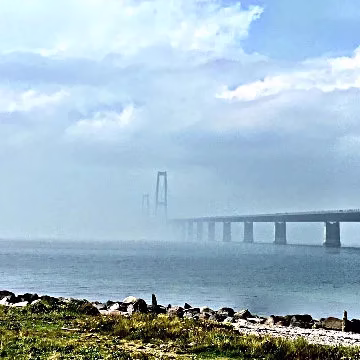 Storebælt Bridge passed on a day trip from Copenhagen to Odense
