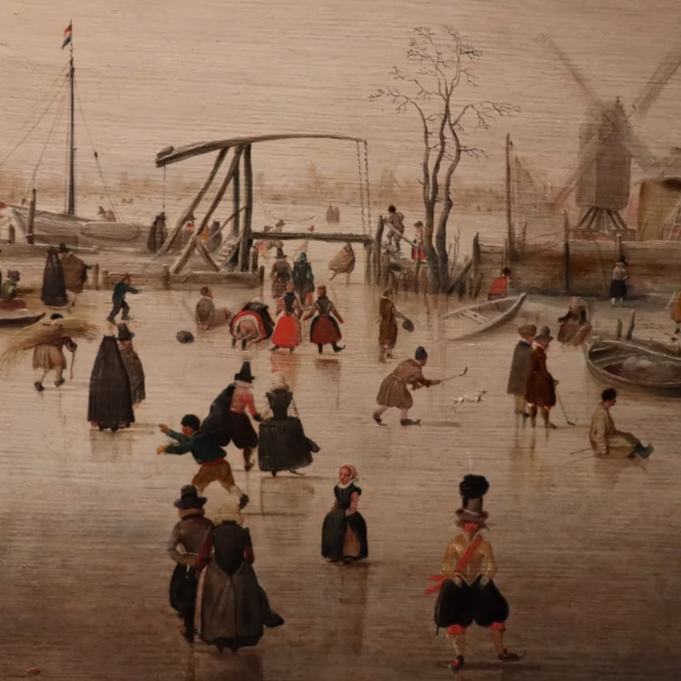 Hendrick Avercamp’s Ice Scene Detail in the Mauritshuis in The Hague