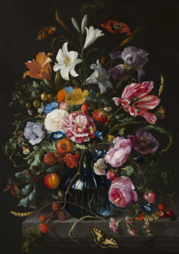 Jan Davidsz de Heem, Vaas met bloemen, in the Mauritshuis in The Hague