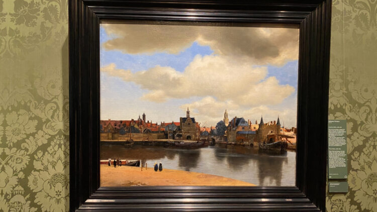Vermeer's View of Delft in the Mauritshuis Museum in Den Haag