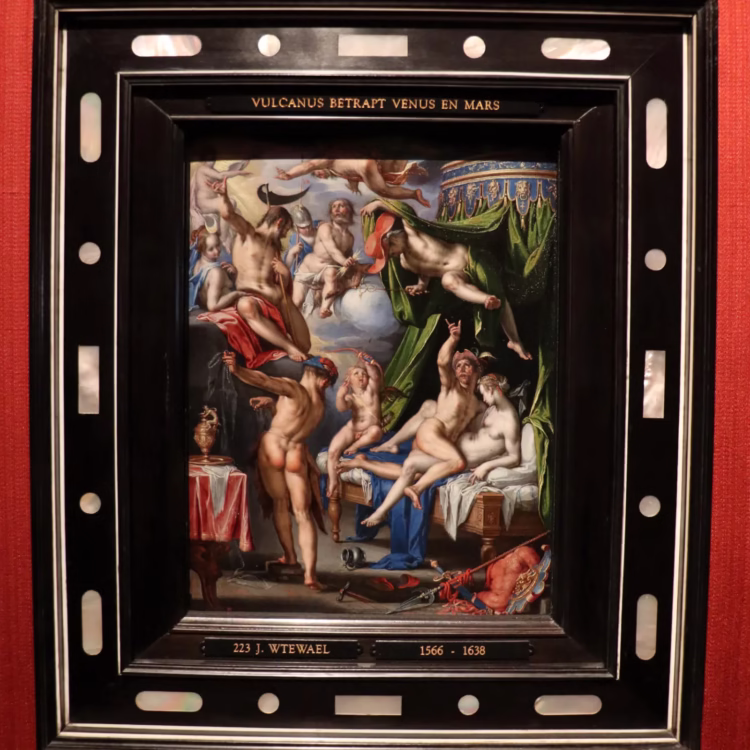 Joachim Wtewael -- Mars and Venus Surprised by Vulcan is the most erotic painting in the Mauritshuis.