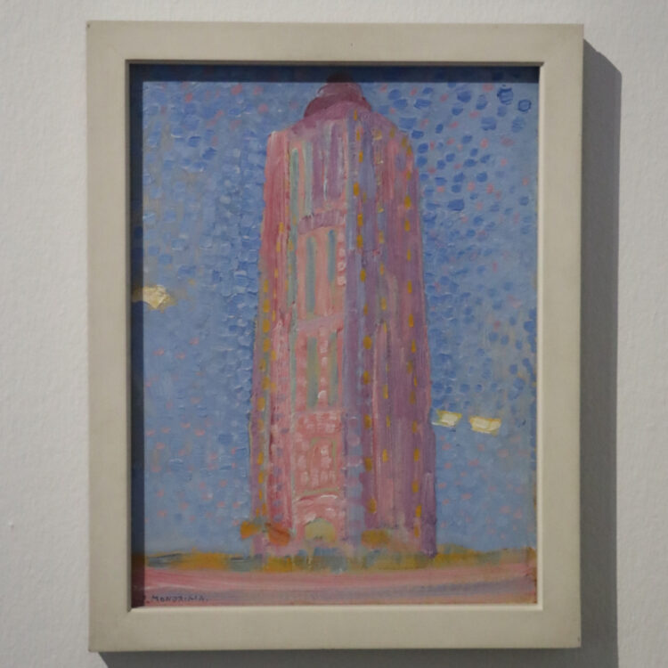 Lighthouse at Westkapelle by Piet Mondrian in the Kunstmuseum Den Haag