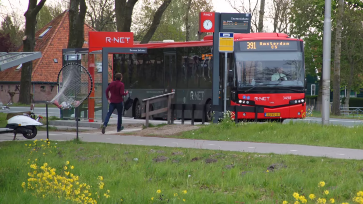 Bus 391 in Zaanse Schans ready for the return to Amsterdam