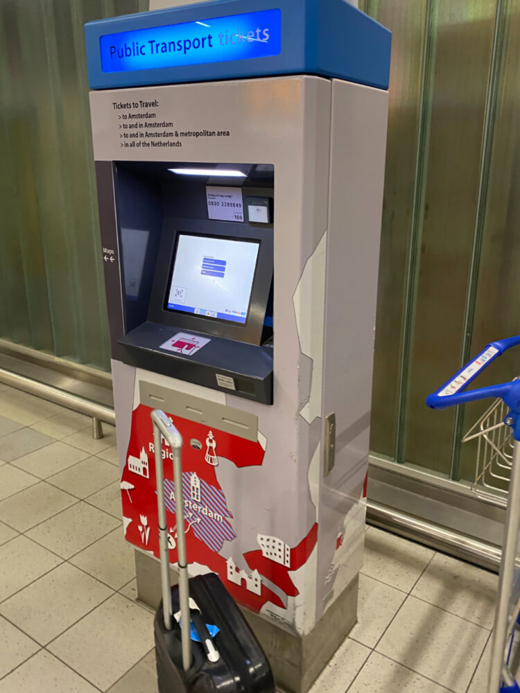 Schiphol Airport Public Transportation Tickets Vending Machine