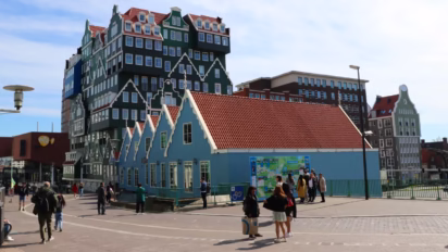 The spectacular Zaandam Hotel is very close to Zaandam train station and interesting to see. Prices are quite reasonable too with many different size rooms.