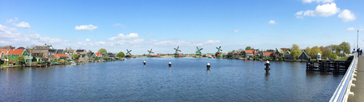 Zaanse Schans Panorama view of windmills