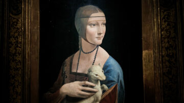 Detail Da Vinci Lady with an Ermine in Prince Czartoryski Museum in Krakow