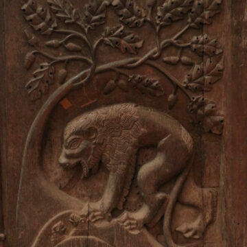 Lion Medieval Pew-end Carving in the Münster in Bad Doberan