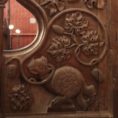 Wolf Medieval Pew-end Carving in the Münster in Bad Doberan