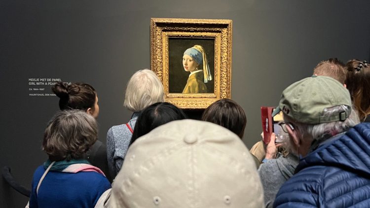 Vermeer: Girl with a Pearl Earring Visiting Vermeer Exhibition in the Rijksmuseum in Amsterdam 2023