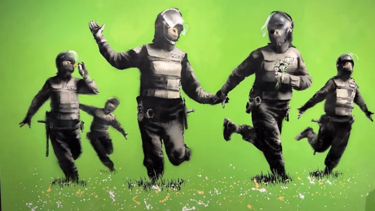 Banksy Bean Field in the MOCO Amsterdam Modern and Contemporary Art Museum with Banksy Exhibition.