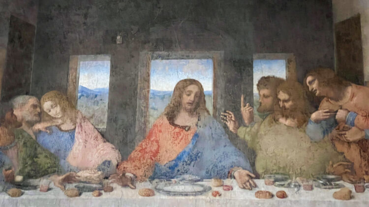 Detail of the Last Supper by Leonardo da Vinci in Milan