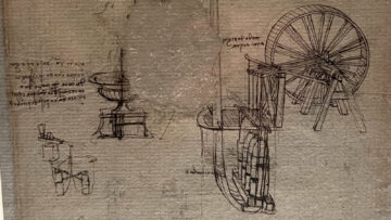 Folio from Leonardo Da Vinci Codex Atlanticus in the Pinacoteca Ambrosiana in Milan