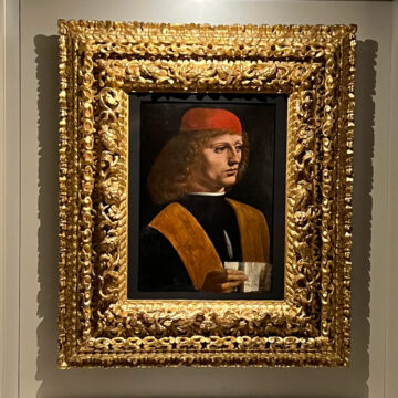 Leonardo Da Vinci Portrait of a Musician painting in the Pinacoteca Ambrosiana in Milan
