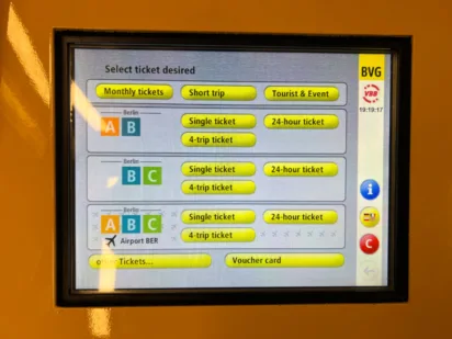 Berlin public transportation vending machine