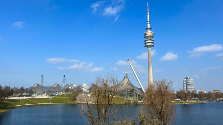 Olympiagelände, Olympiaturm (TV Tower) and BMW HQ in Munich (München), Germany