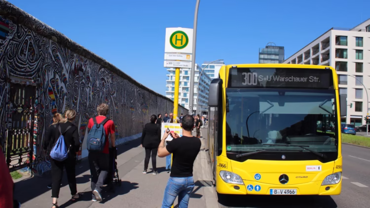 Berlin Bus 300 at the East Side Gallery