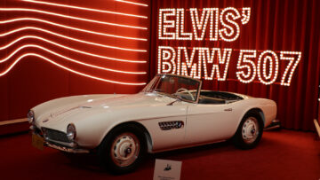 Elvis' BMW 507 Roadster seen on a visit to the BMW Museum in Munich (München), Germany