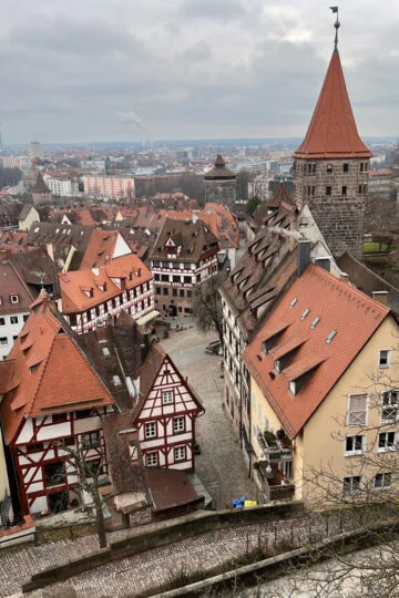 Albrecht-Dürer-Haus seen from the Reichsburg castle in Nuremberg