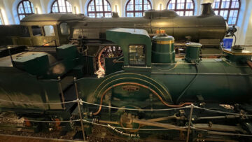 Bayerische Schnellzuglokomotive S 2/6 on display in the DB Museum (German Railways) in Nuremberg (Nürnberg), Germany.