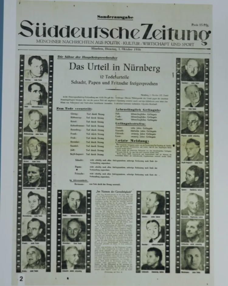 Special newspaper editions announced the verdict on the Nazi war criminals at the Nuremberg Trials.