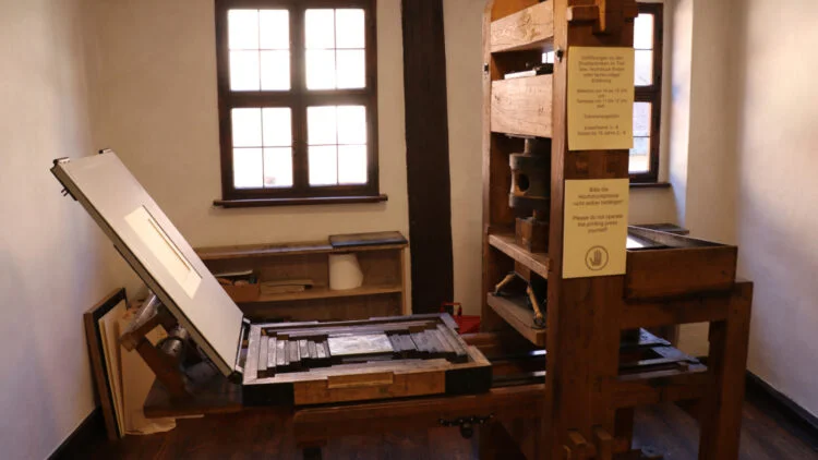 Renaissance printing in the Albrecht-Dürer-Haus Museum in Nuremberg, Germany