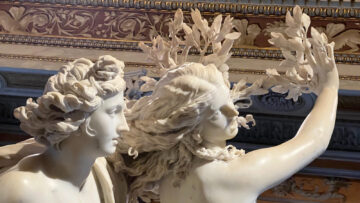 Detail of heads of Bernini: Apollo and Daphne in the Borghese Gallery in Rome