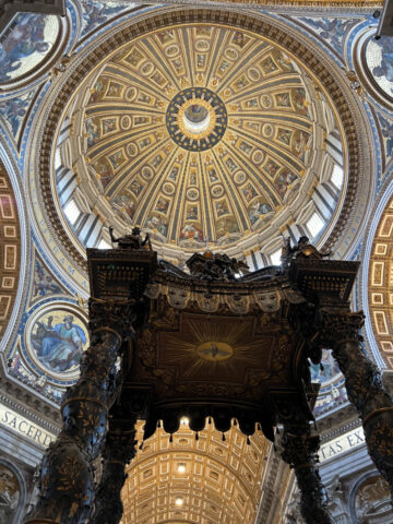 Admission to St Peter’s church in Rome is free but security queues are long and skip-the-line tours are only possible with the Vatican Museum.
