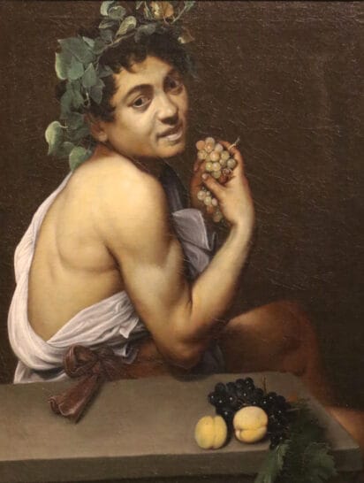 Caravaggio: Self-portrait in the Guise of Bacchus in the Borghese Gallery in Rome