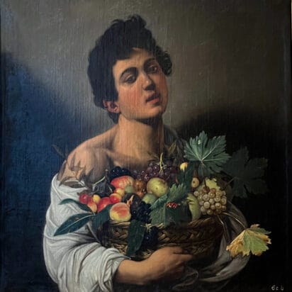 Caravaggio: Young Man with a Basket of Fruit in the Borghese Gallery