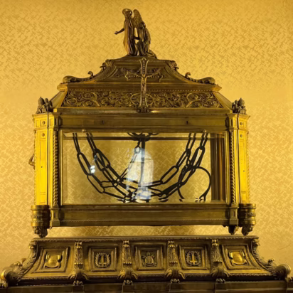Chains of St Peter Relic in the San Pietro in Vincoli minor basilica church in Rome