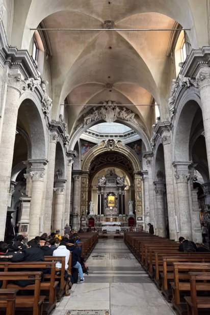 Parish Basilica of Santa Maria del Popolo is mostly visited for its two Caravaggio paintings
