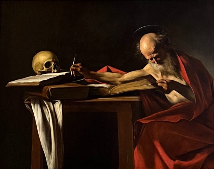Saint Jerome Writing by Caravaggio in the Borghese Gallery