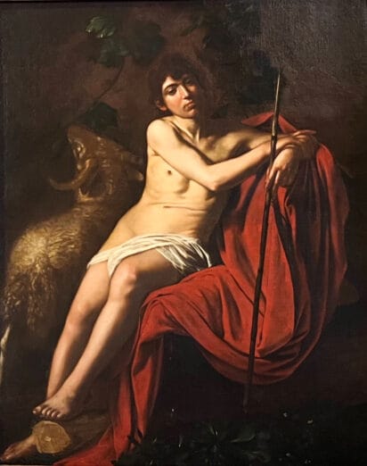 St John the Baptist by Caravaggio in the Borghese Gallery in Rome