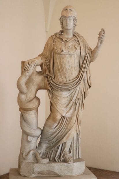 Athena with the Snake in Palazzo Altemps in Rome