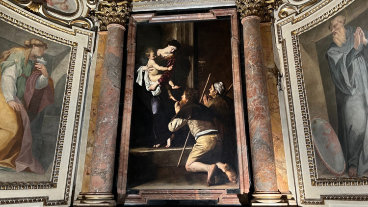 Visit Sant'Agostino to see art by Caravaggio (Madonna of Loreto), Raphael, Guercino, and the Sansovinos for free in a Renaissance church near the Pantheon in Rome.