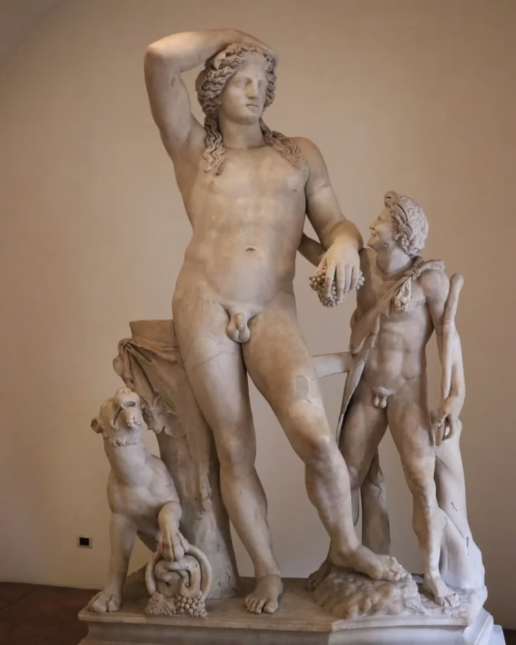 Colossal Group with Dionysus and a Satyr in Palazzo Altemps in Rome.