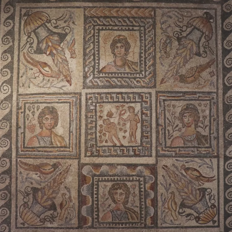 Four Seasons Mosaic in the Palazzo Massimo National Roman Museum in Rom