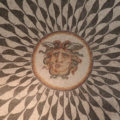 Head of Medusa Mosaic in the Palazzo Massimo National Roman Museum in Rom