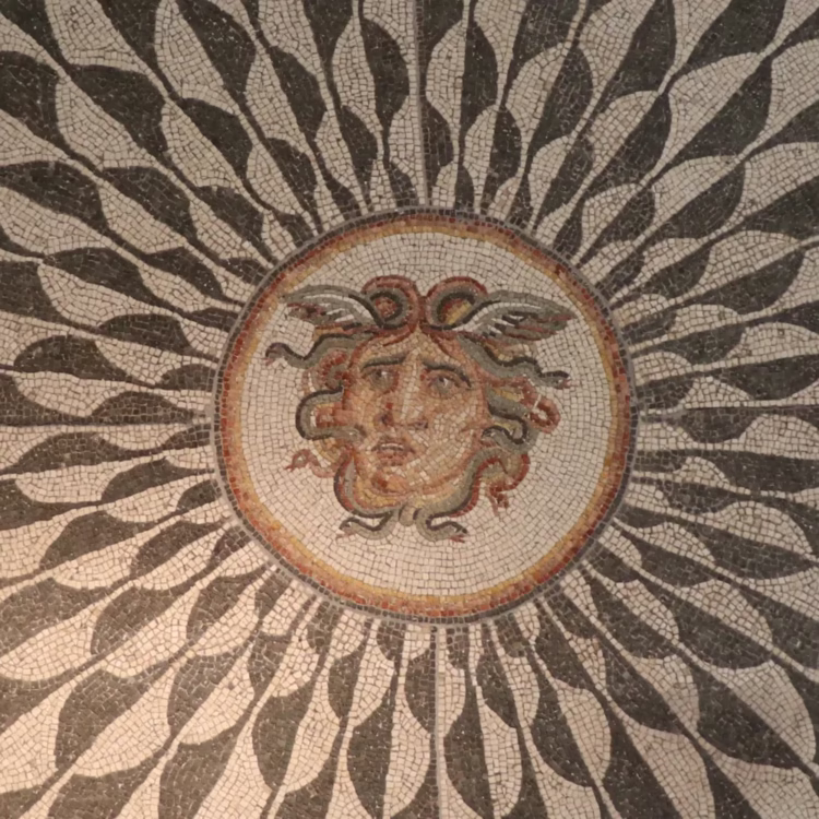 Head of Medusa Mosaic in the Palazzo Massimo National Roman Museum in Rom