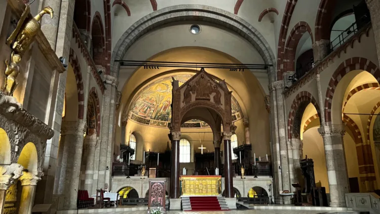 Interior of the Basilica di Sant'Ambrogio in Milan