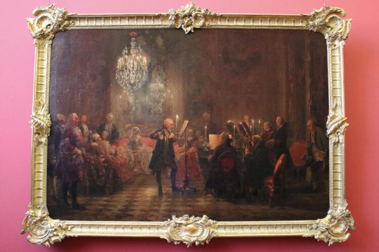 Adolph Menzel: Flötenkonzert Friedrichs des Großen in Sanssouci in the Alte Nationalgalerie in Berlin