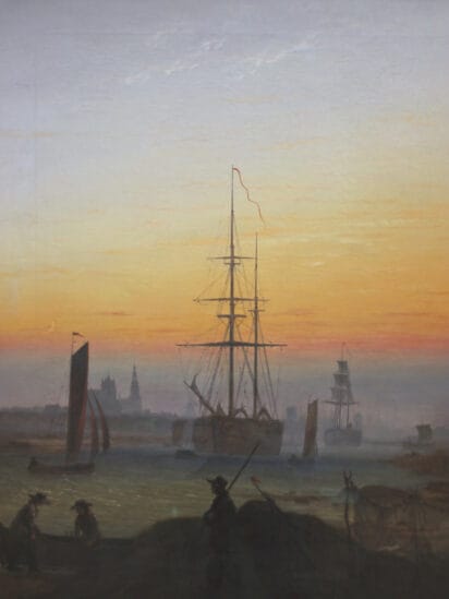 Greifswald Harbour by Caspar David Friedrich in the Alte Nationalgalerie in Berlin