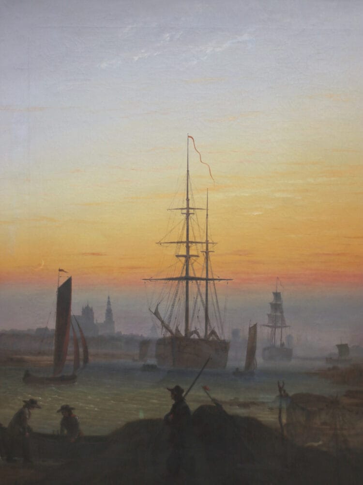 Greifswald Harbour by Caspar David Friedrich in the Alte Nationalgalerie in Berlin