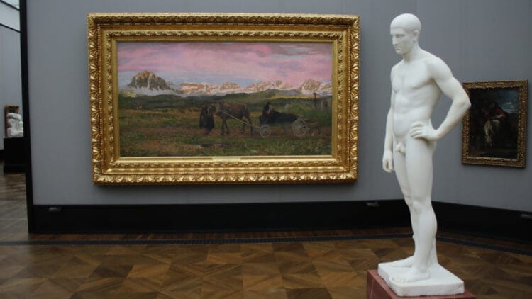 Giovanni Segantini's large "Rückkehr zur Heimat" (Returning Home) Adolf von Hildebrand's Stehender junger Mann / Young Man Standing in the Alte Nationalgalerie in Berlin