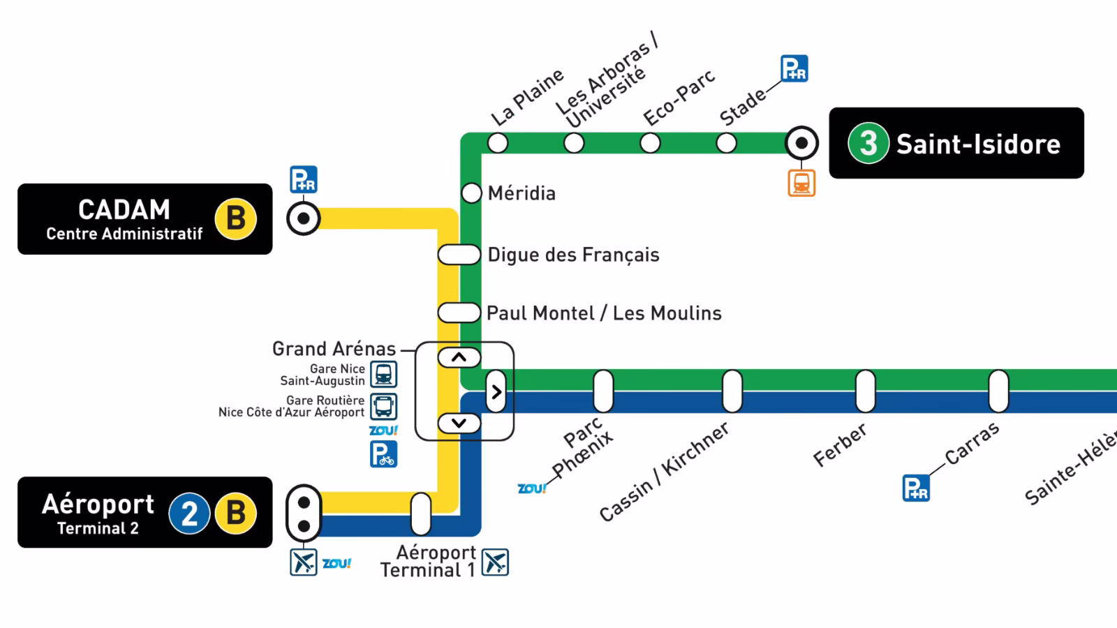 Nice Cote d Azur Airport Tram Map 2025 for transportation to the aeroport NCE