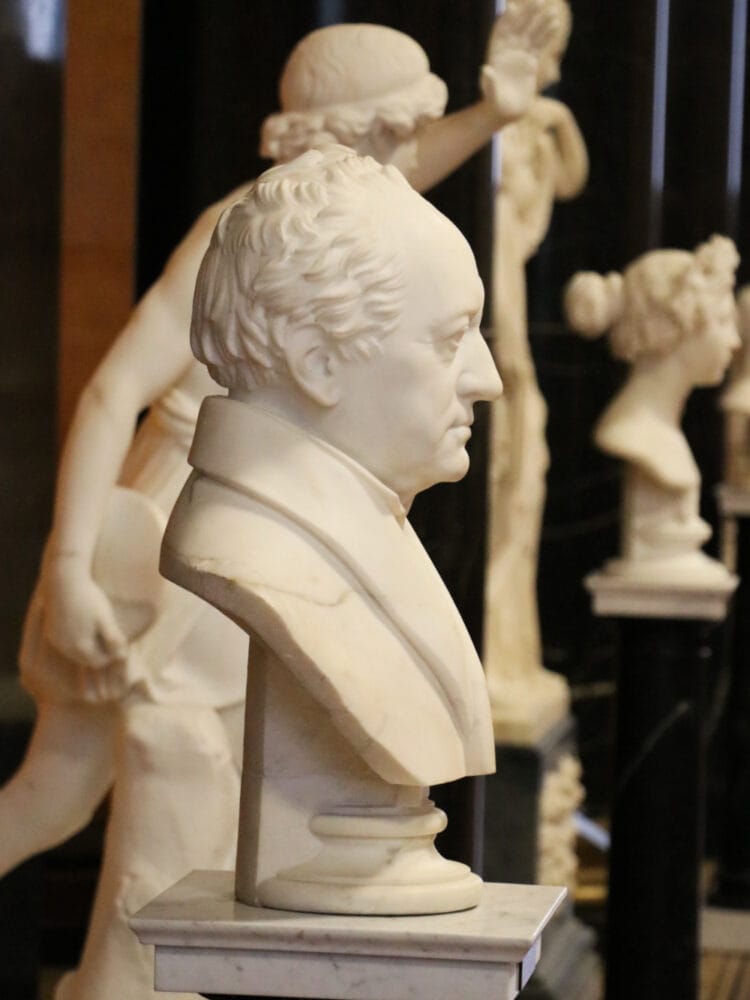Bust of Johann Wolfgang von Goethe made in 1822/3 by Johann Gottfried Schadow in the Alte Nationalgalerie on Berlin’s Museum Island.