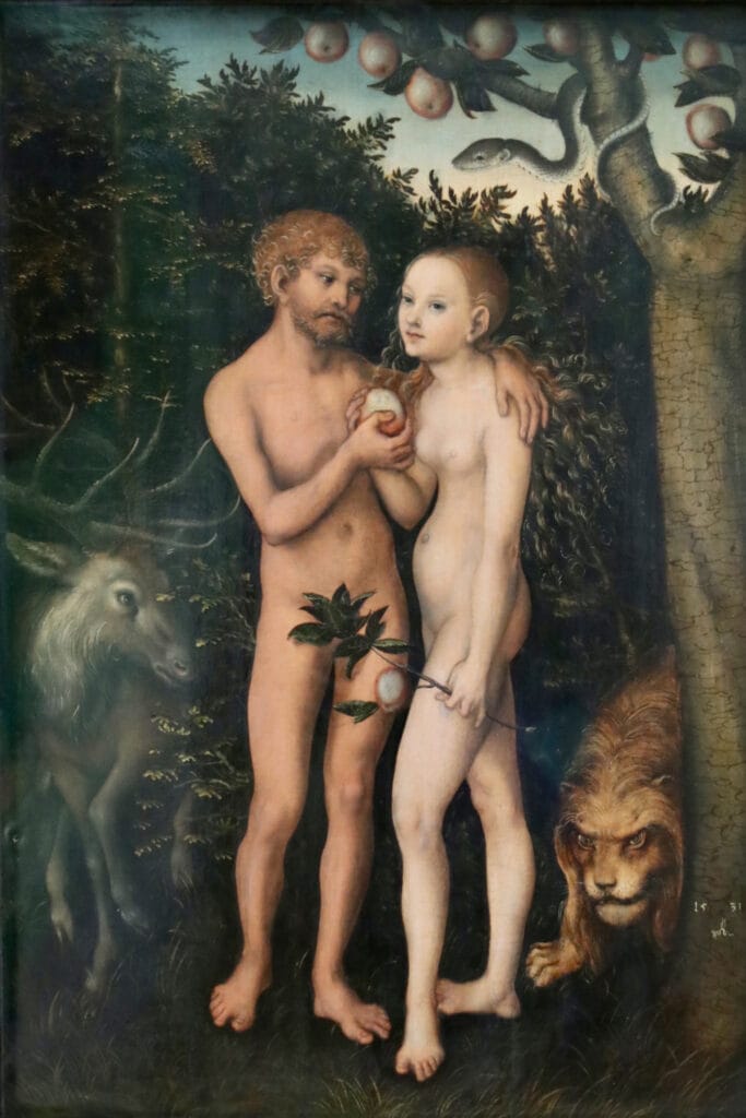Cranach: Adam and Eve in the Gemäldegalerie in Berlin