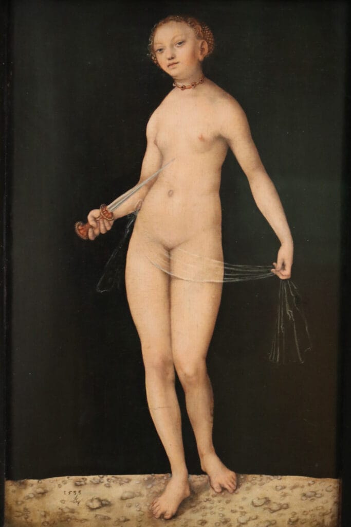 Cranach: Lucretia in the Gemäldegalerie in Berlin