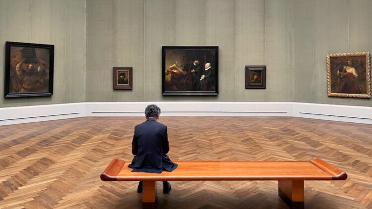 Rembrandt paintings in Hall X of the Gemäldegalerie in Berlin